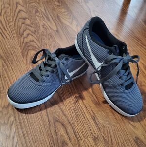 Ladies Grey Mesh Sneakers with White Swoosh Nike